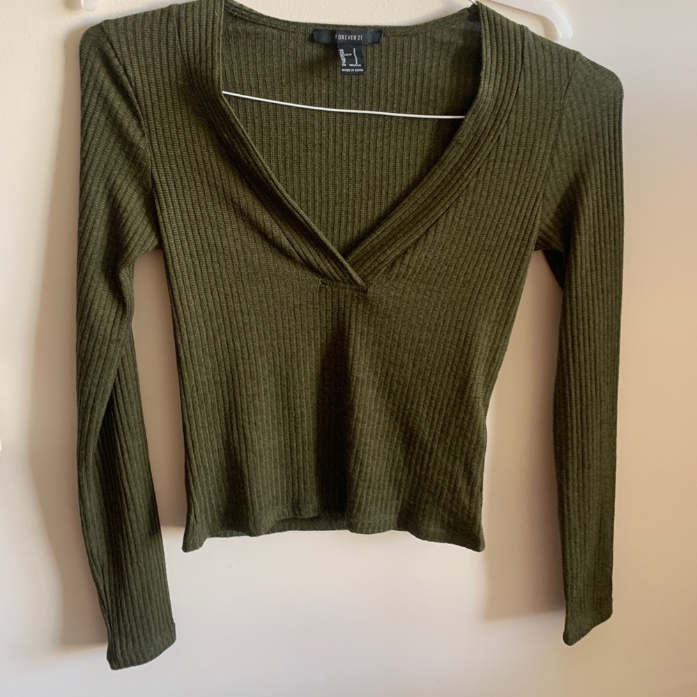 Forever 21 midi crop top. Green